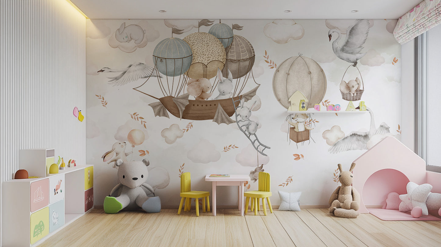 Cloud-Hopping Critters Mural