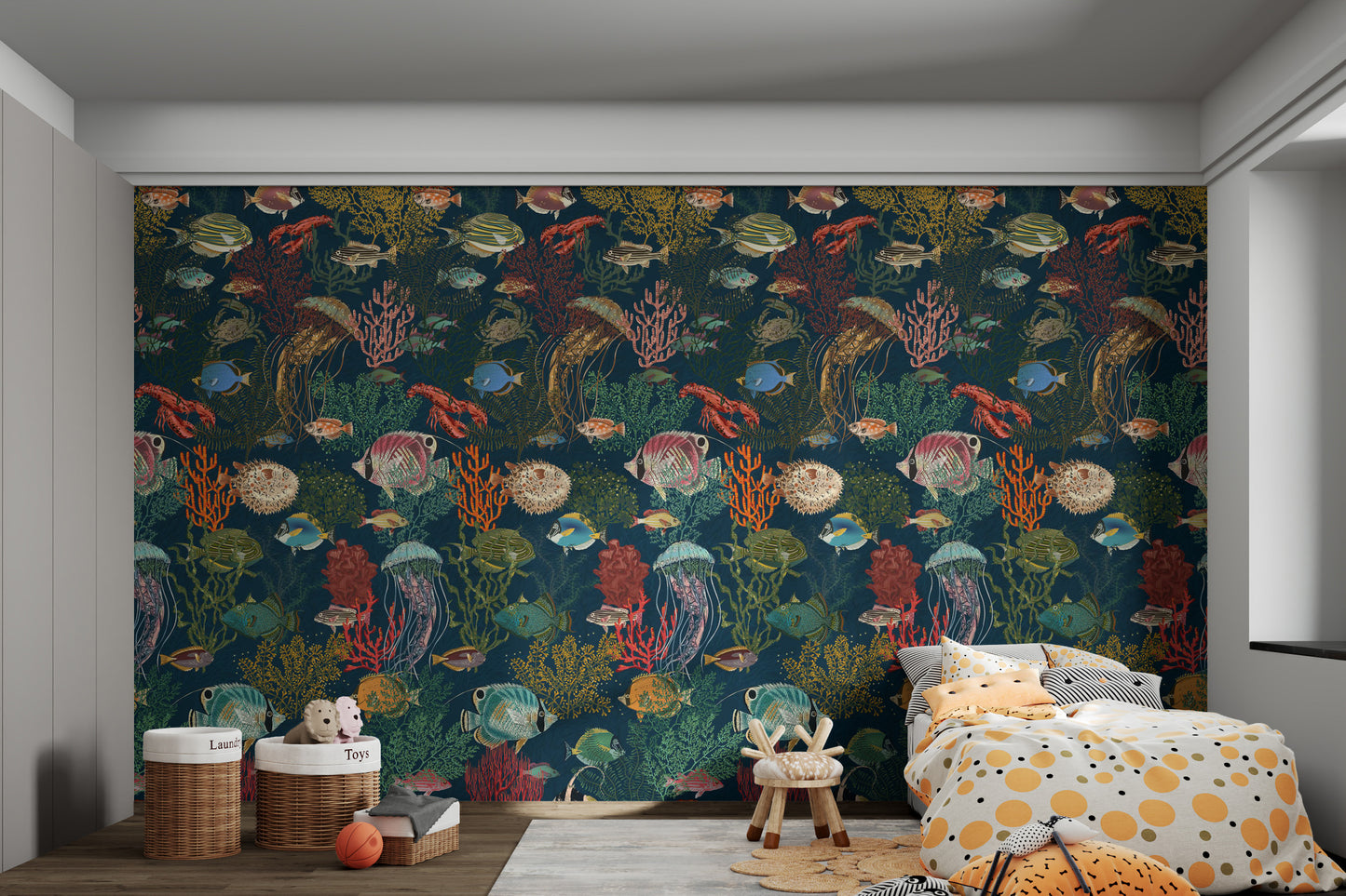 Dynamic Enchanting Marine Life Wall Mural
