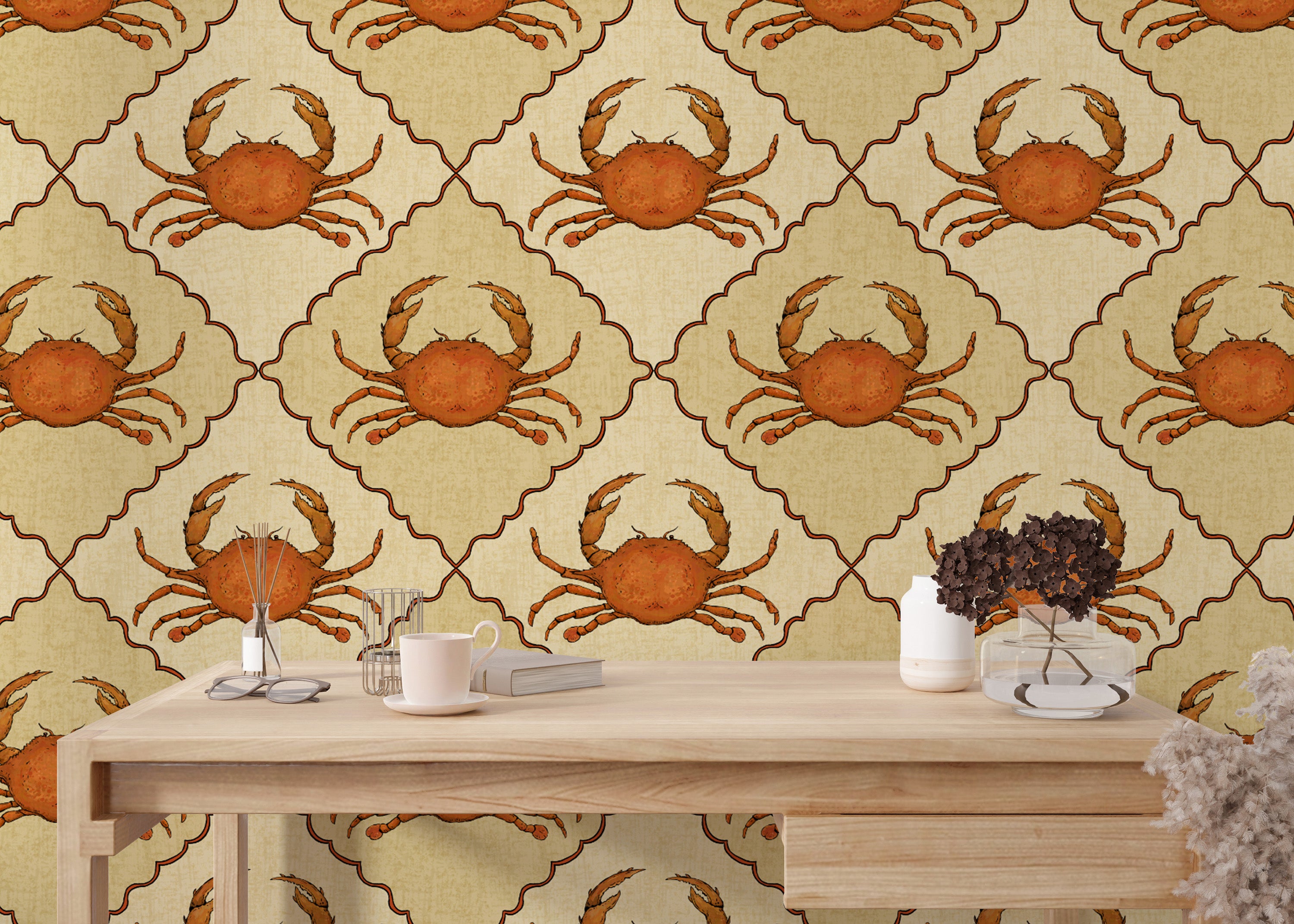 Elegant crustacean core wallpaper for a chic oceanic vibe.
