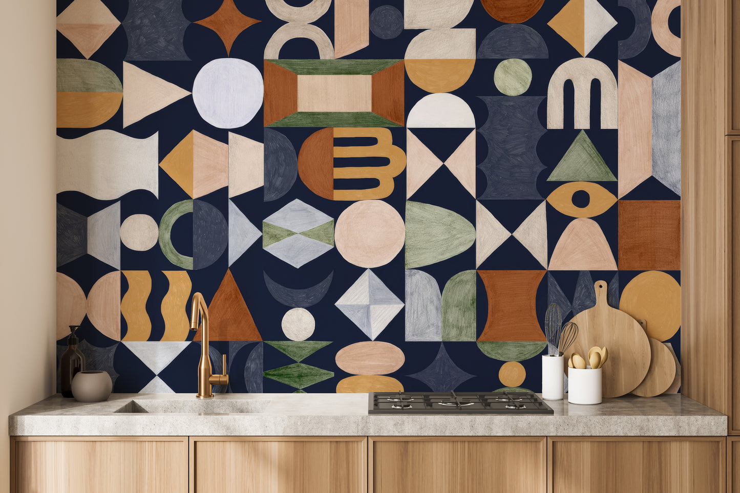 Colorful mosaic echoes wallpaper mural