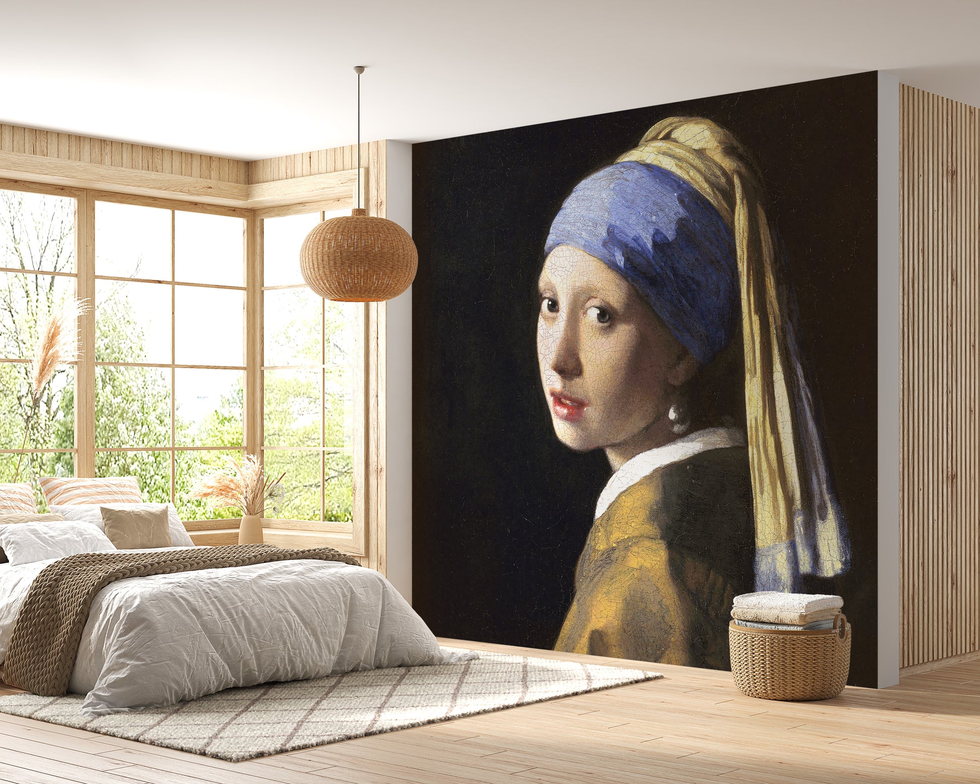 Girl with pearl earring wallpaper mural
