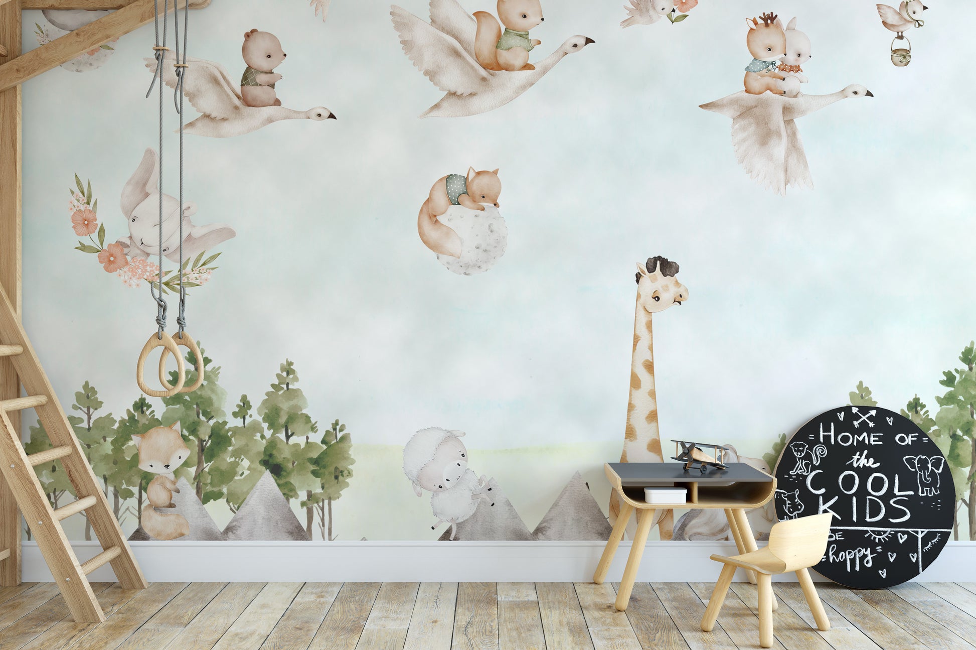 Enchanted Woodland Creatures Mural nature vibes