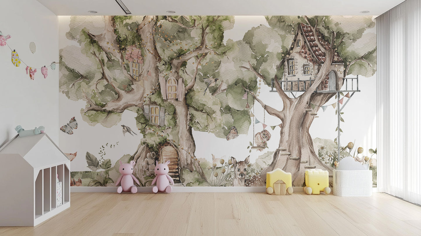 Critter Cottage wallpaper perfect for nursery walls