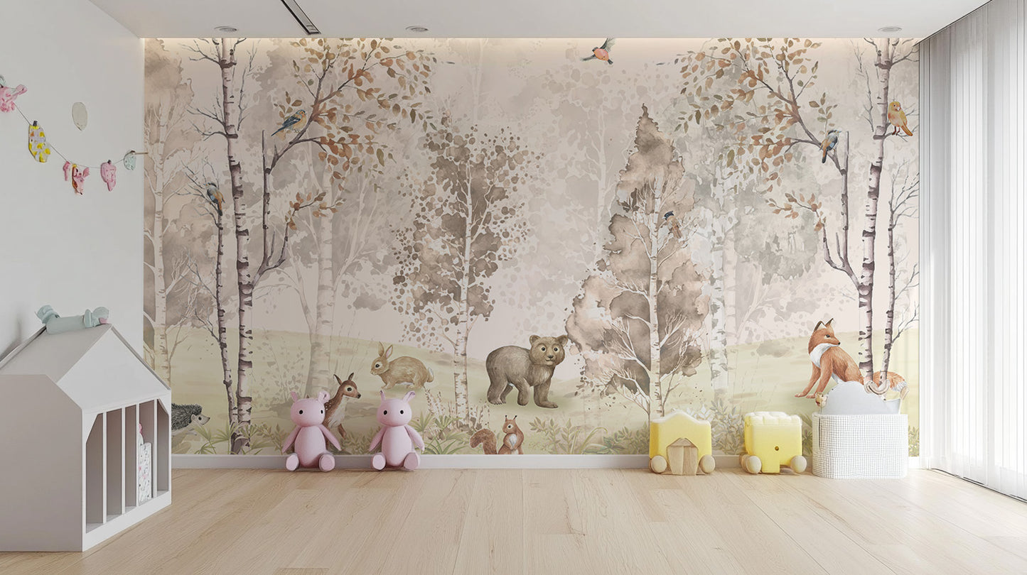 Magical Menagerie Woodland Mural