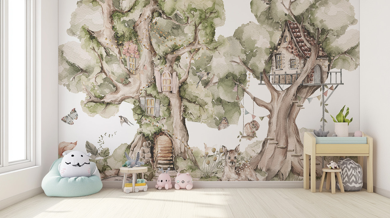 Critter Cottage wallpaper sparks creativity in kids