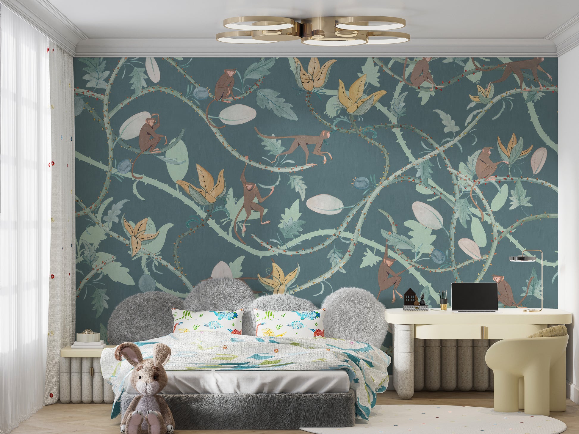 Adorable forest animals wallpaper for kids' rooms