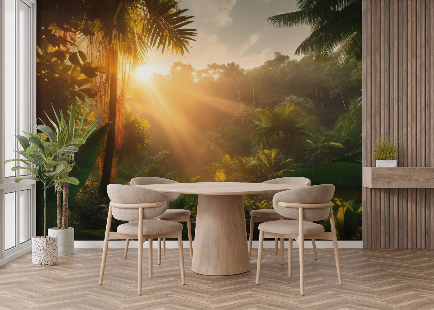 Sun Kissed Rainforest Wall Mural