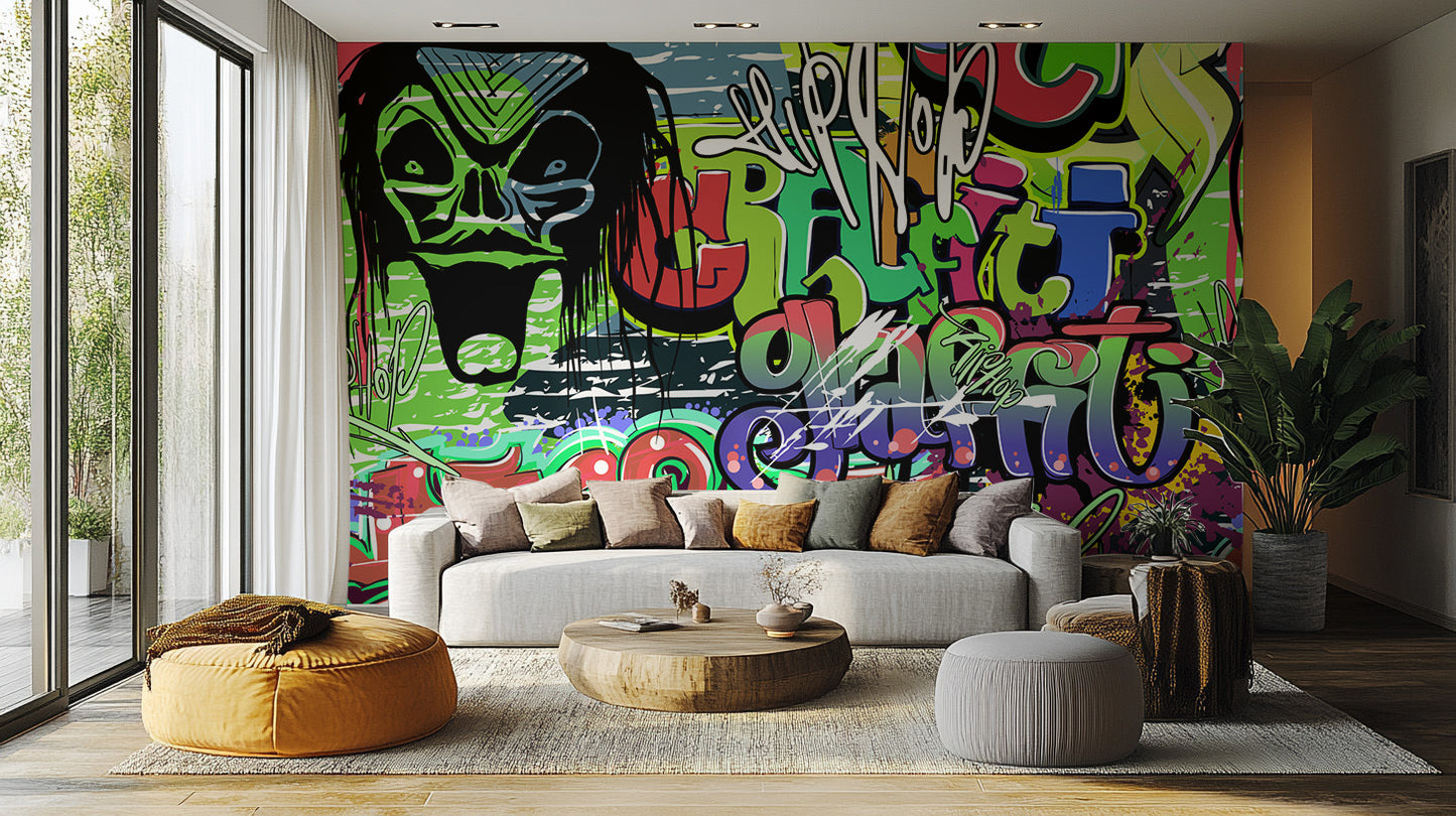 Vibrant Graffiti Wall Mural