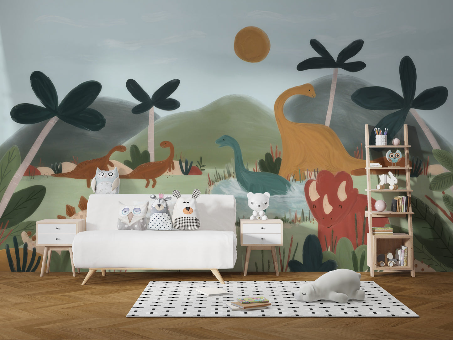 Gentle elephant-themed wallpaper for kids