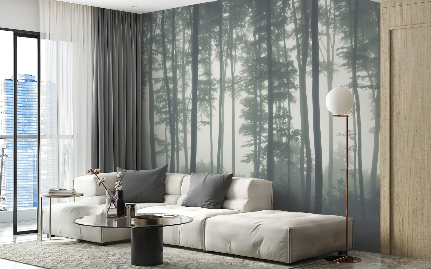 Tall Natural Forest Tree Aesthetic Wallpaper for Halloween Decor