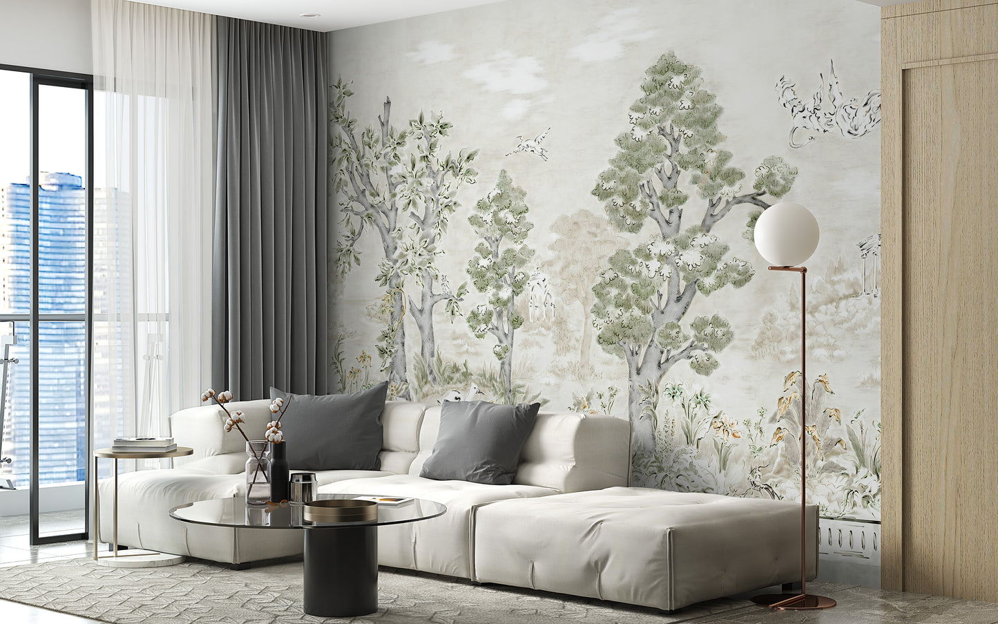 Watercolor Tress Wallpaper Murals - Giffywalls