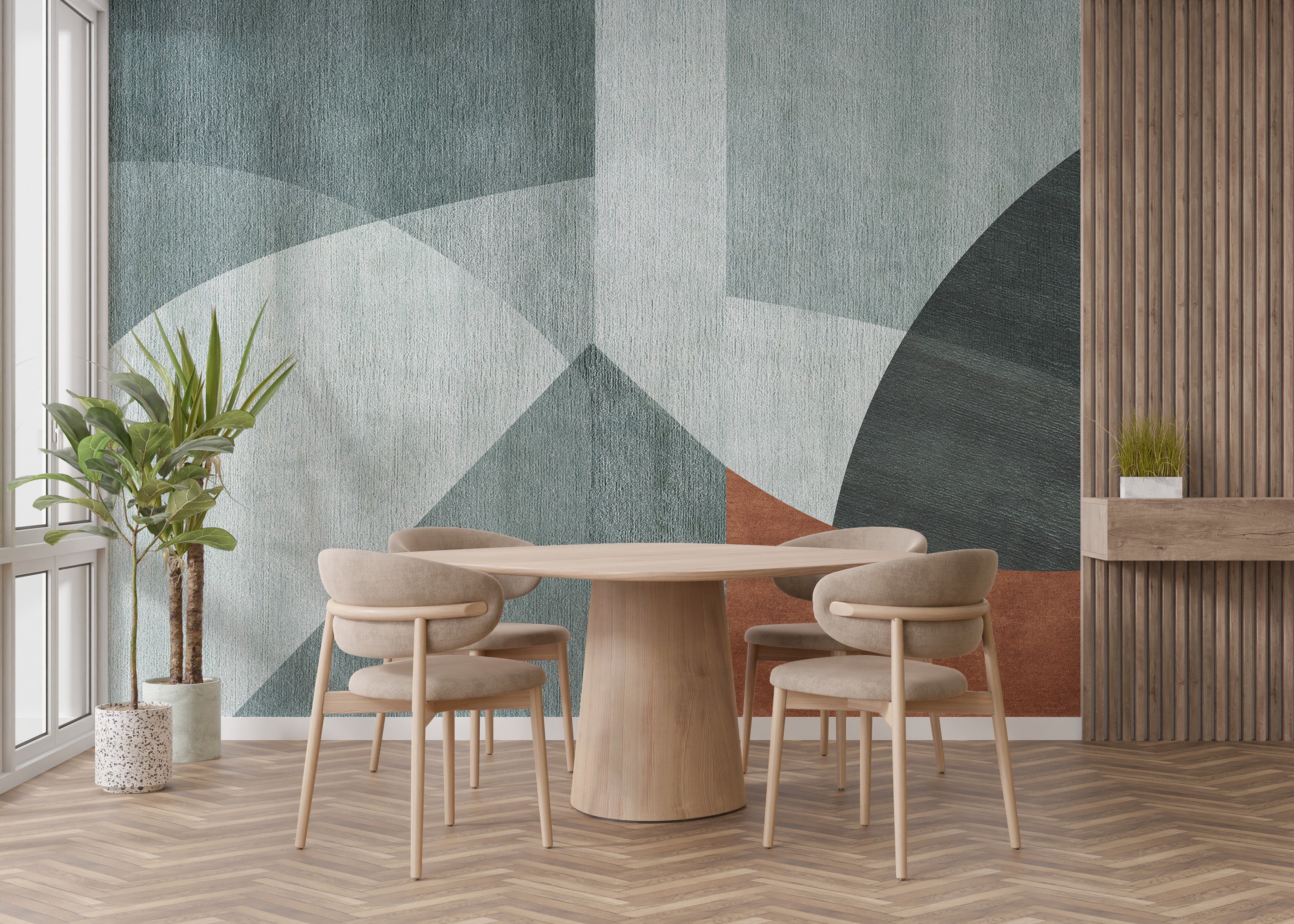 Geometric shapes in a trendy minimalist wallpaper design