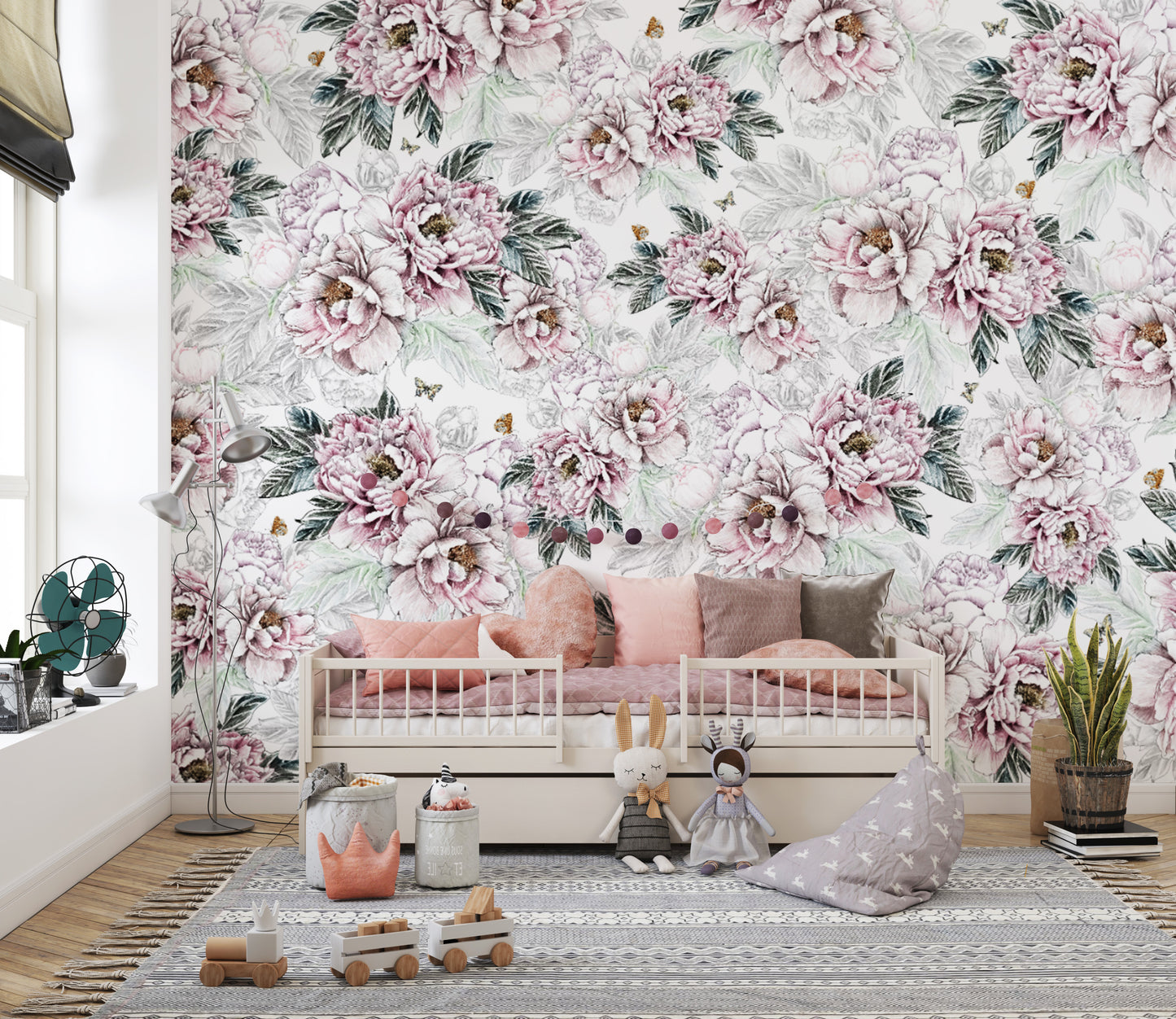 Vintage Peony Floral Wallpaper Mural