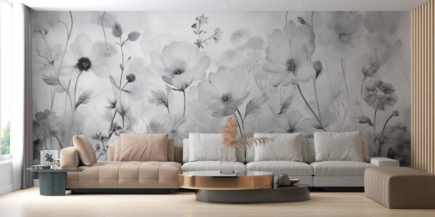 Spring Grey Flower Wallpaper For Walls