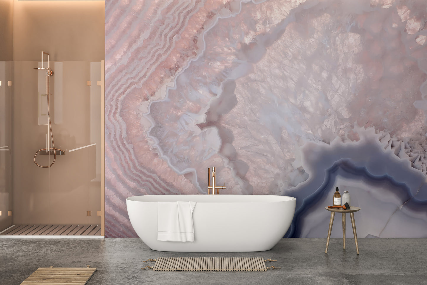 Rose Pink Geode Wall Mural