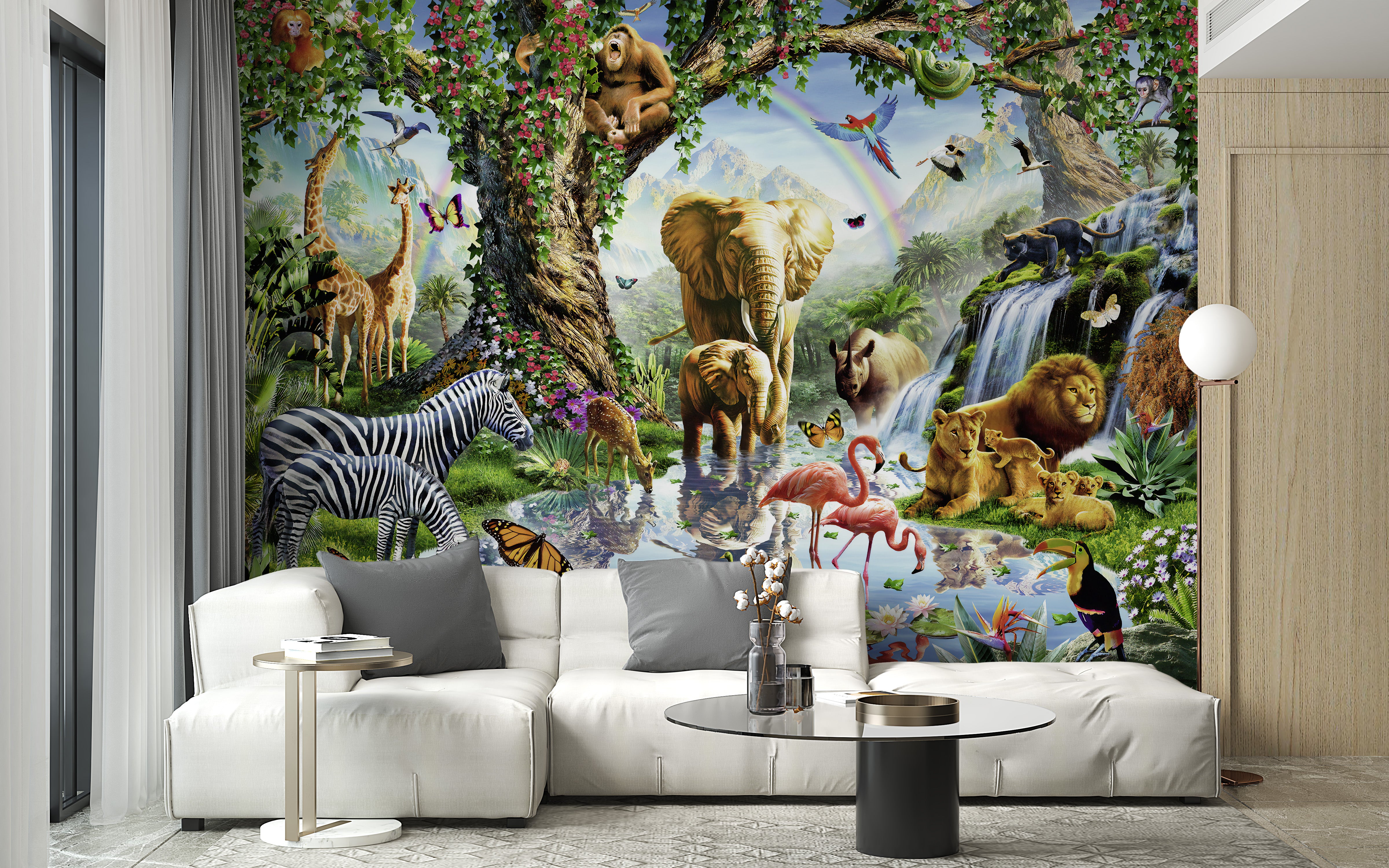 Wild Jungle Animals Wallpaper Mural
