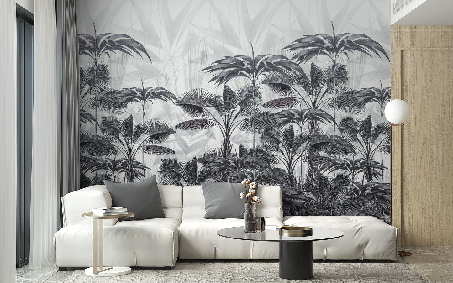 Bushy Tranquil Palms Wallpaper Murals