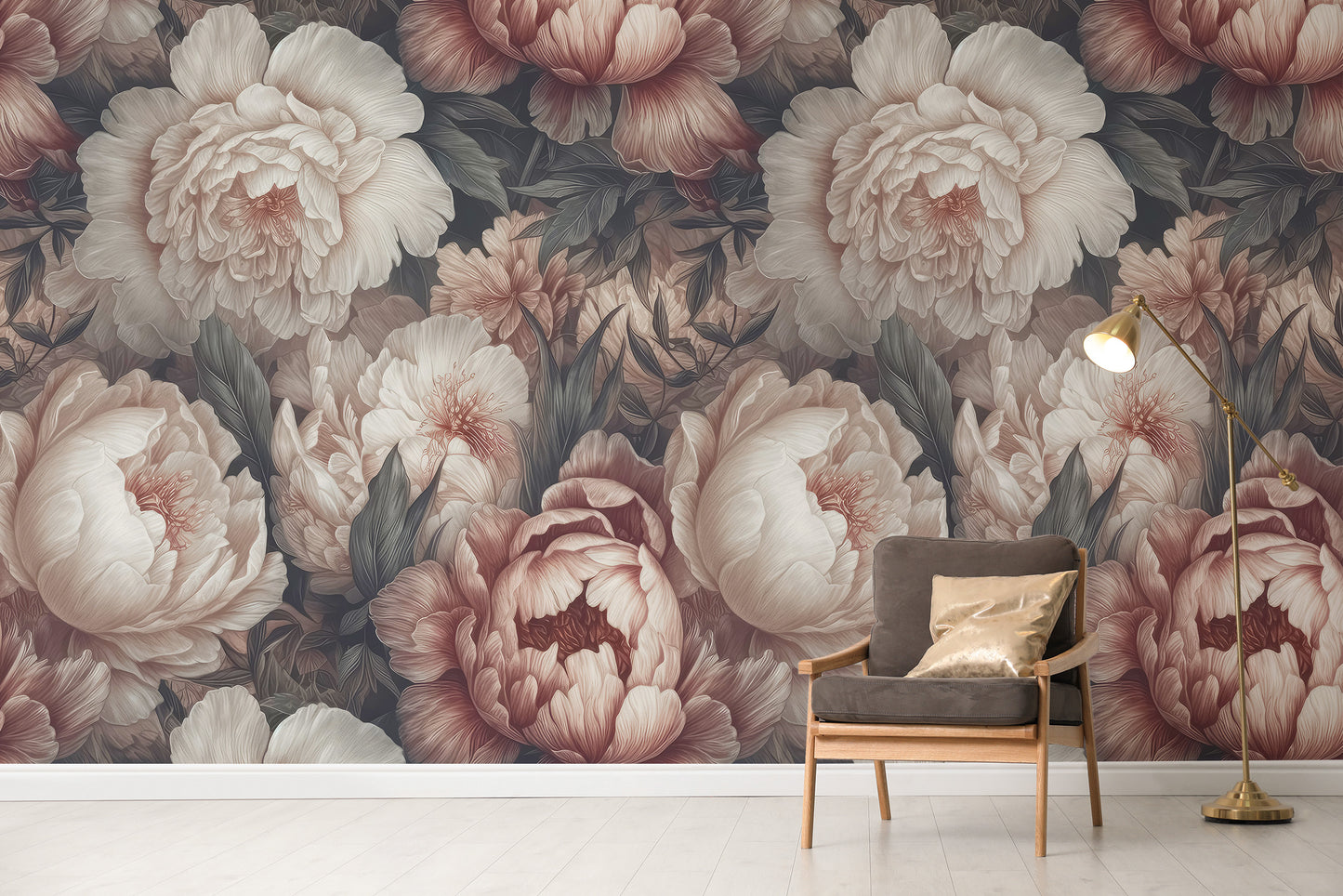 Vibrant Peony Flower Wallpaper Mural art