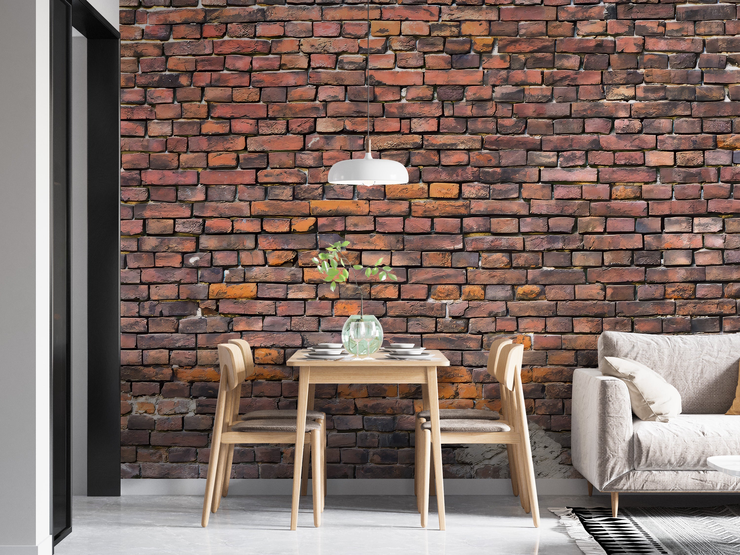 Vintage brick wallpaper for cozy living spaces