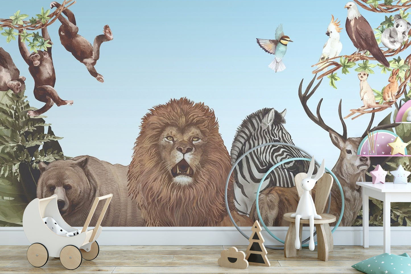 Jungle Safari Wallpaper Mural - Giffywalls