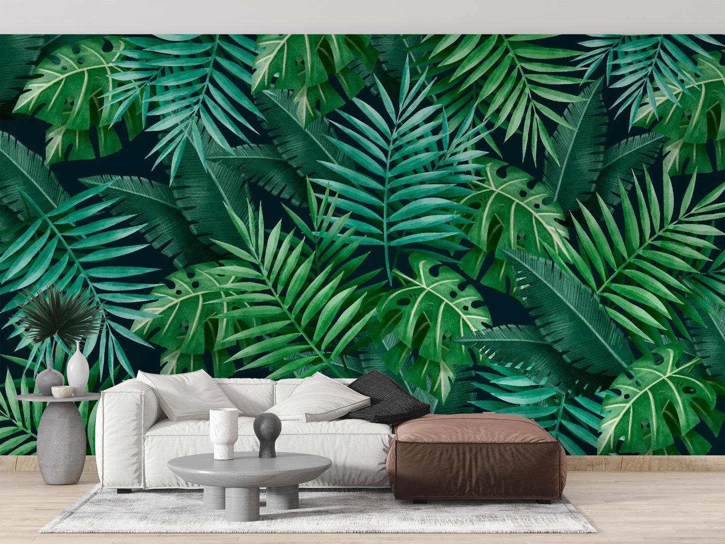 Fresh Green Leaves Wallpaper Mural for home decor