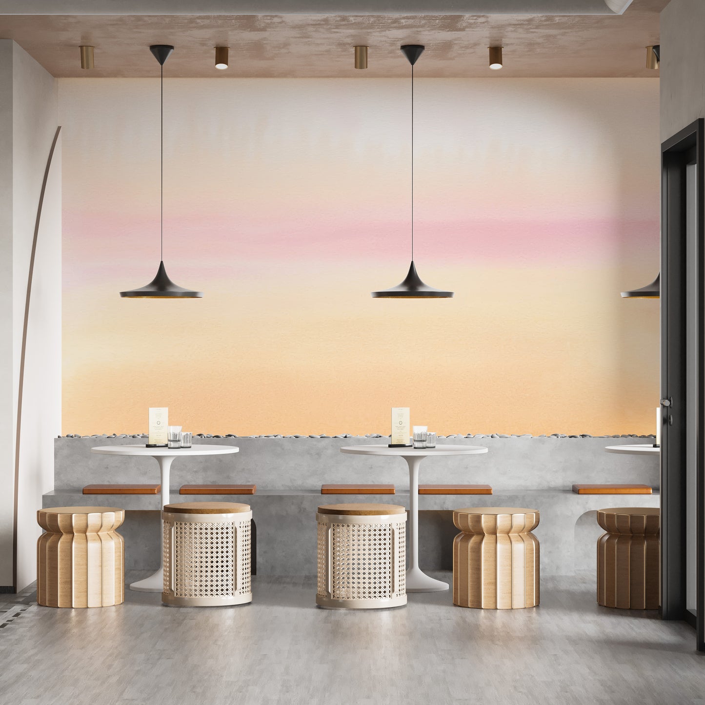 Sunset Watercolor Ombre Wallpaper Mural