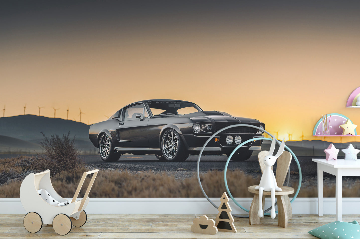 Ford Mustang Sunset Drive Mural