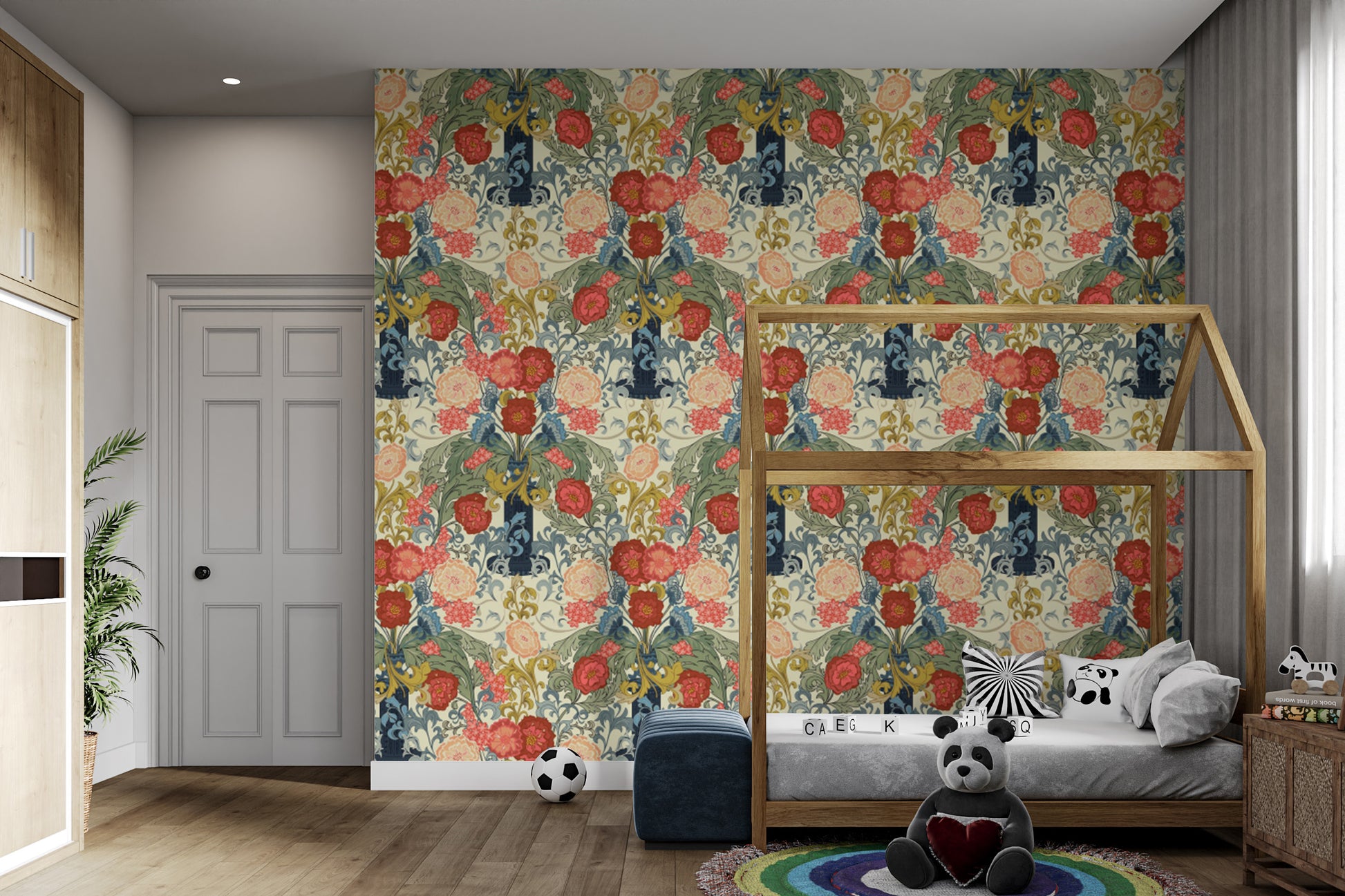 Luxurious Heritage Rose wallpaper creating a classic garden ambiance.
