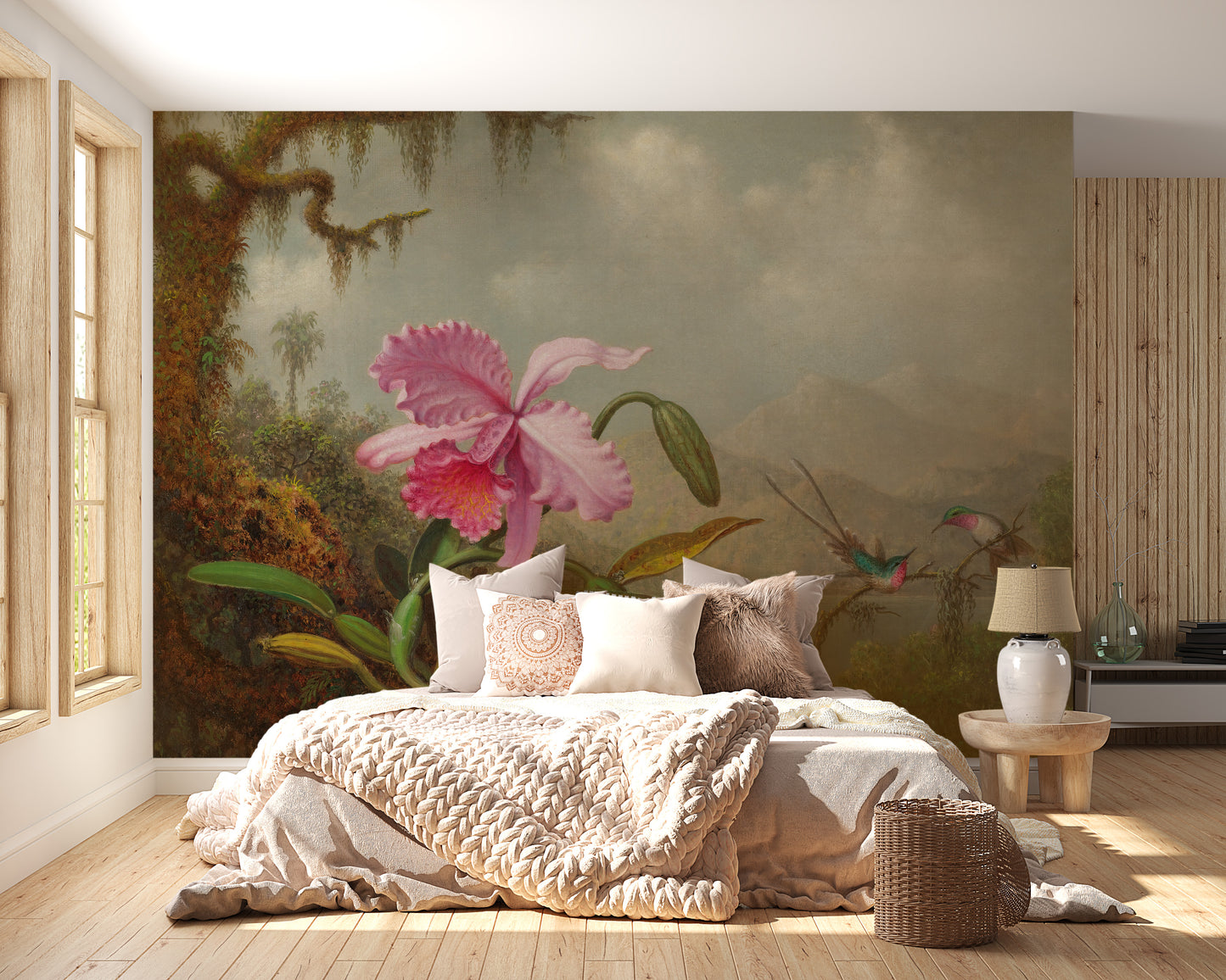 Soft Pink Floral Wall Mural
