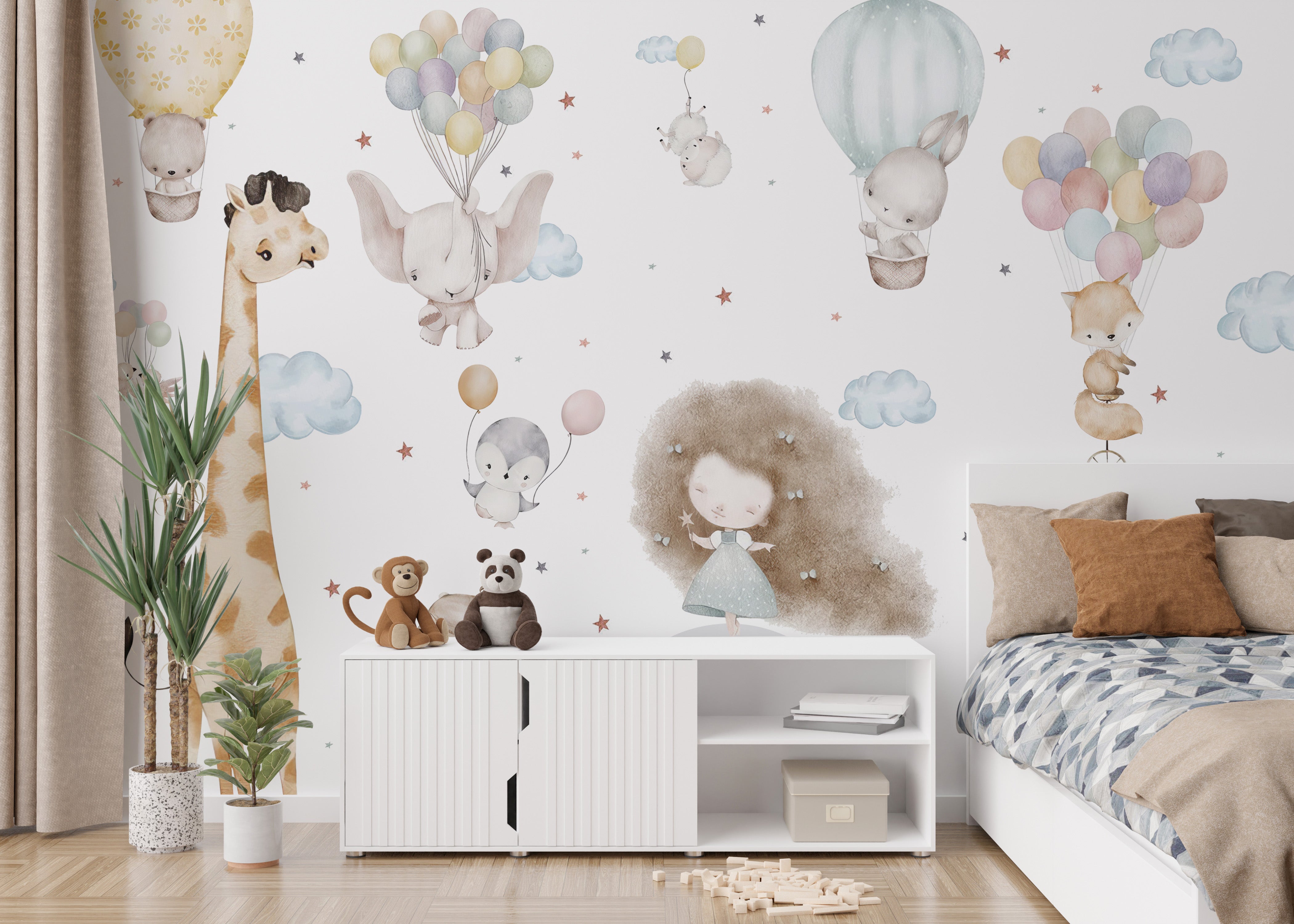 Cloud Nine playmates wallpaper for joyful wall decor.
