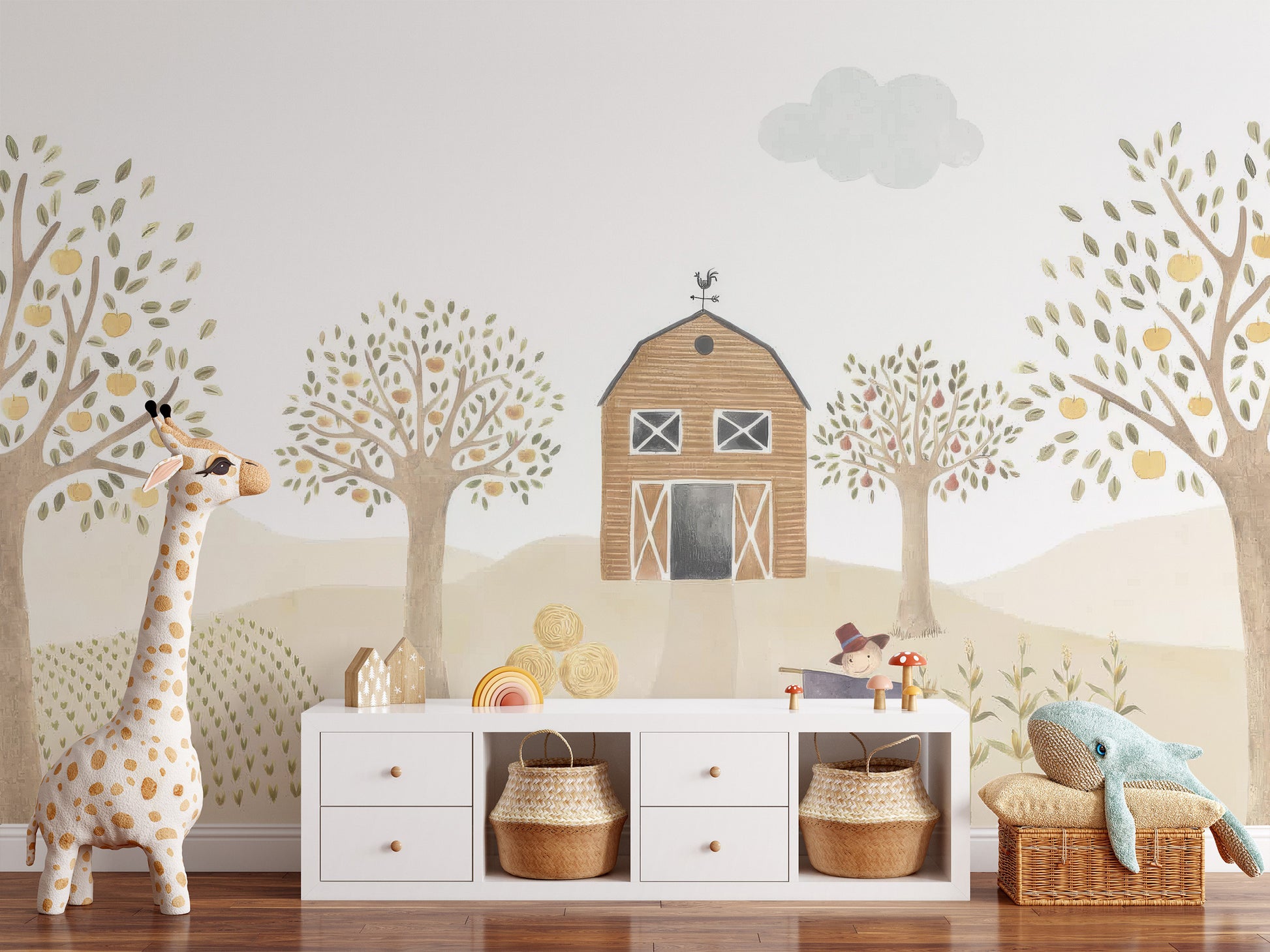 Pastoral Pals Barnyard wallpaper Mural for kids