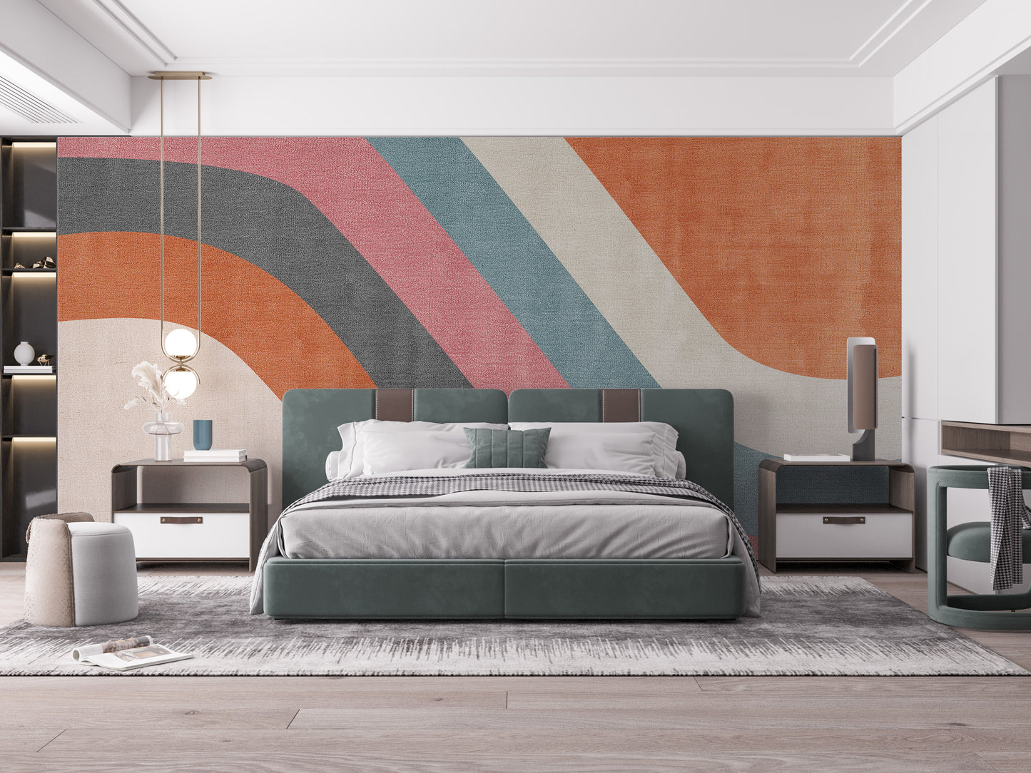 Abstract Waves Wall Mural