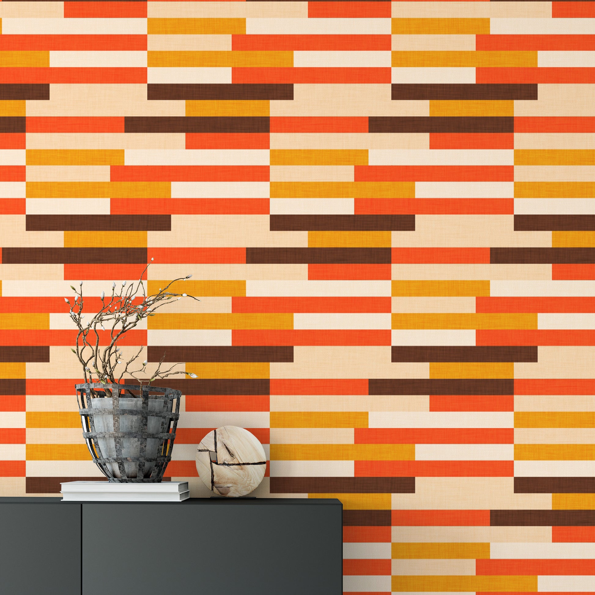 Vibrant Striped Wall Mural for unique spaces
