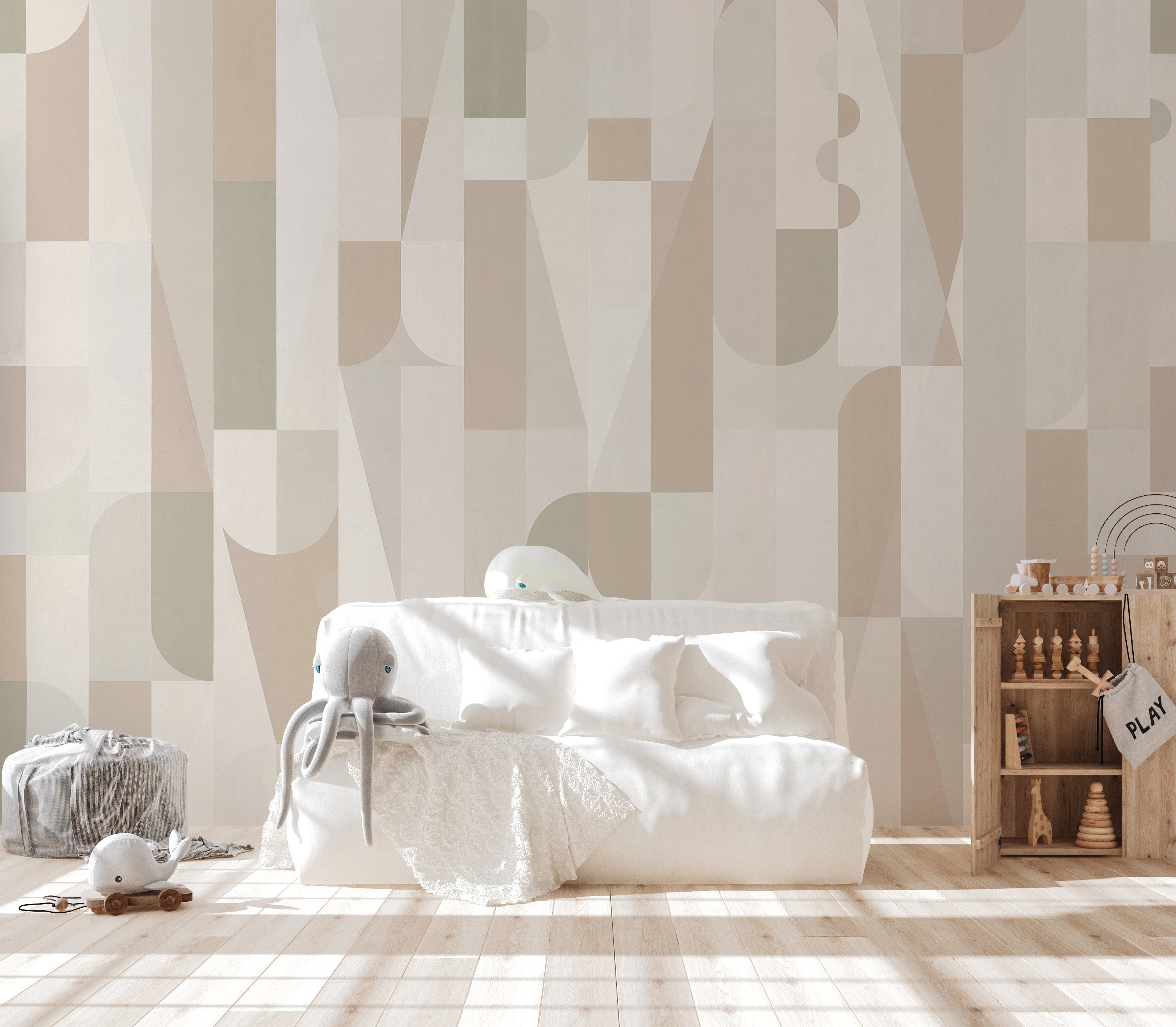 Mosaic sepia tones wallpaper for walls