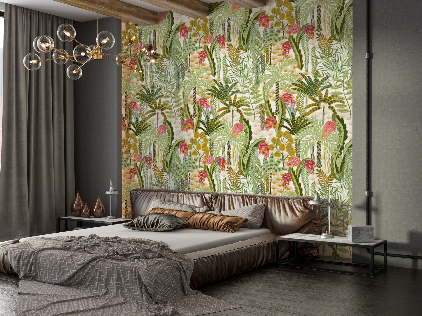 Stylish Vibrant Jungle Canopy wallpaper with vivid green tones.
