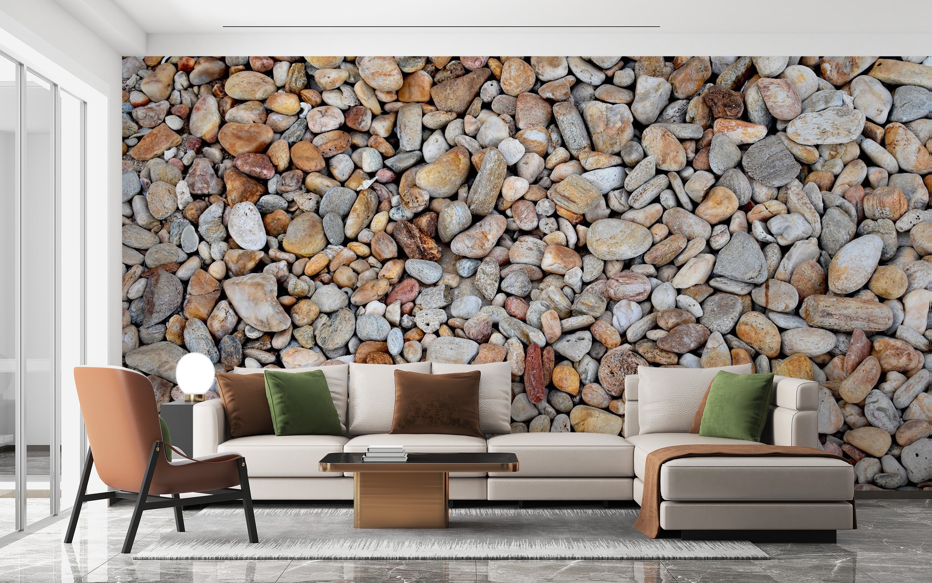 Stone effect wallpaper mural for home decor
