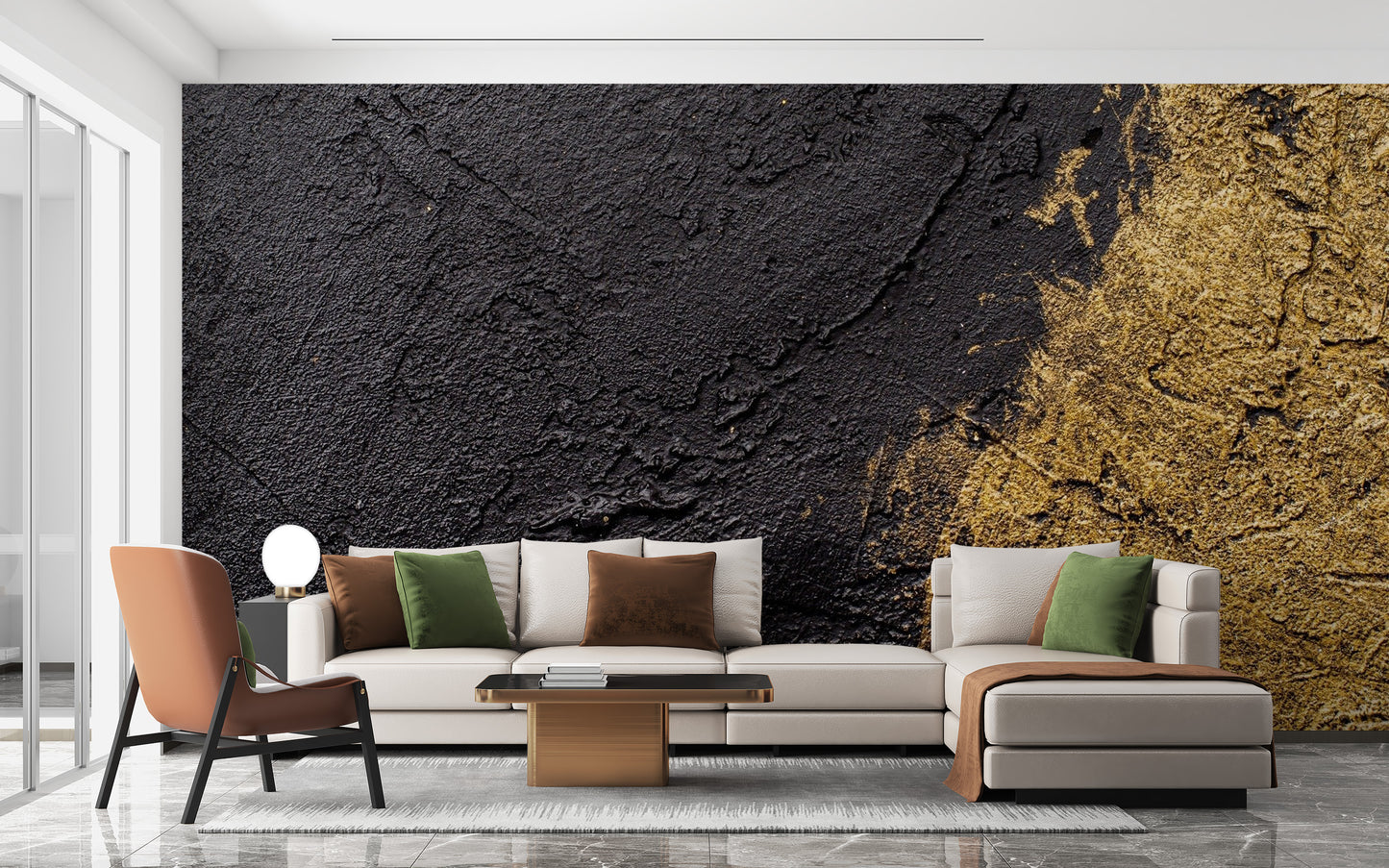 Textured Dual Tone Gold Wallpaper Mural