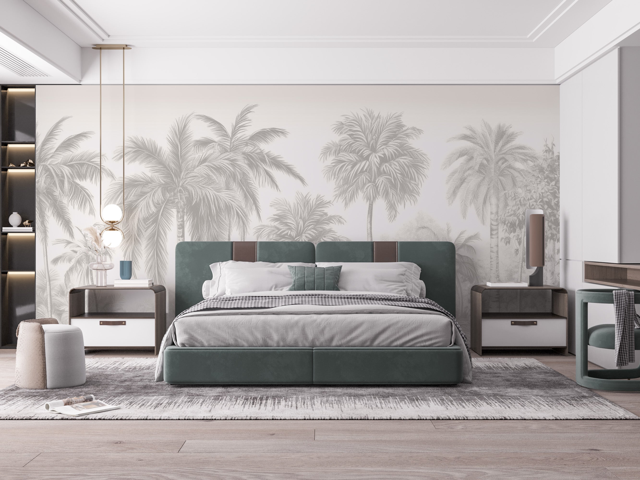 Tropical palm leaves in Palm Tree Wallpaper Mural
