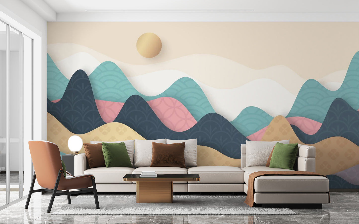 Colorful Wavy Mountains Wallpaper Murals