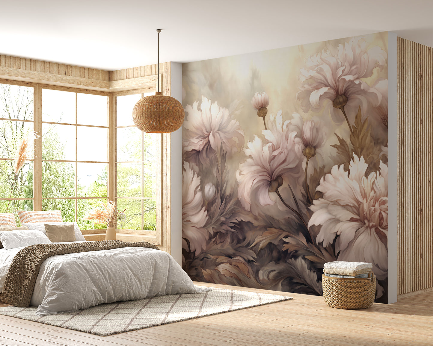 Underwater Pink Flowers Wallpaper Murals