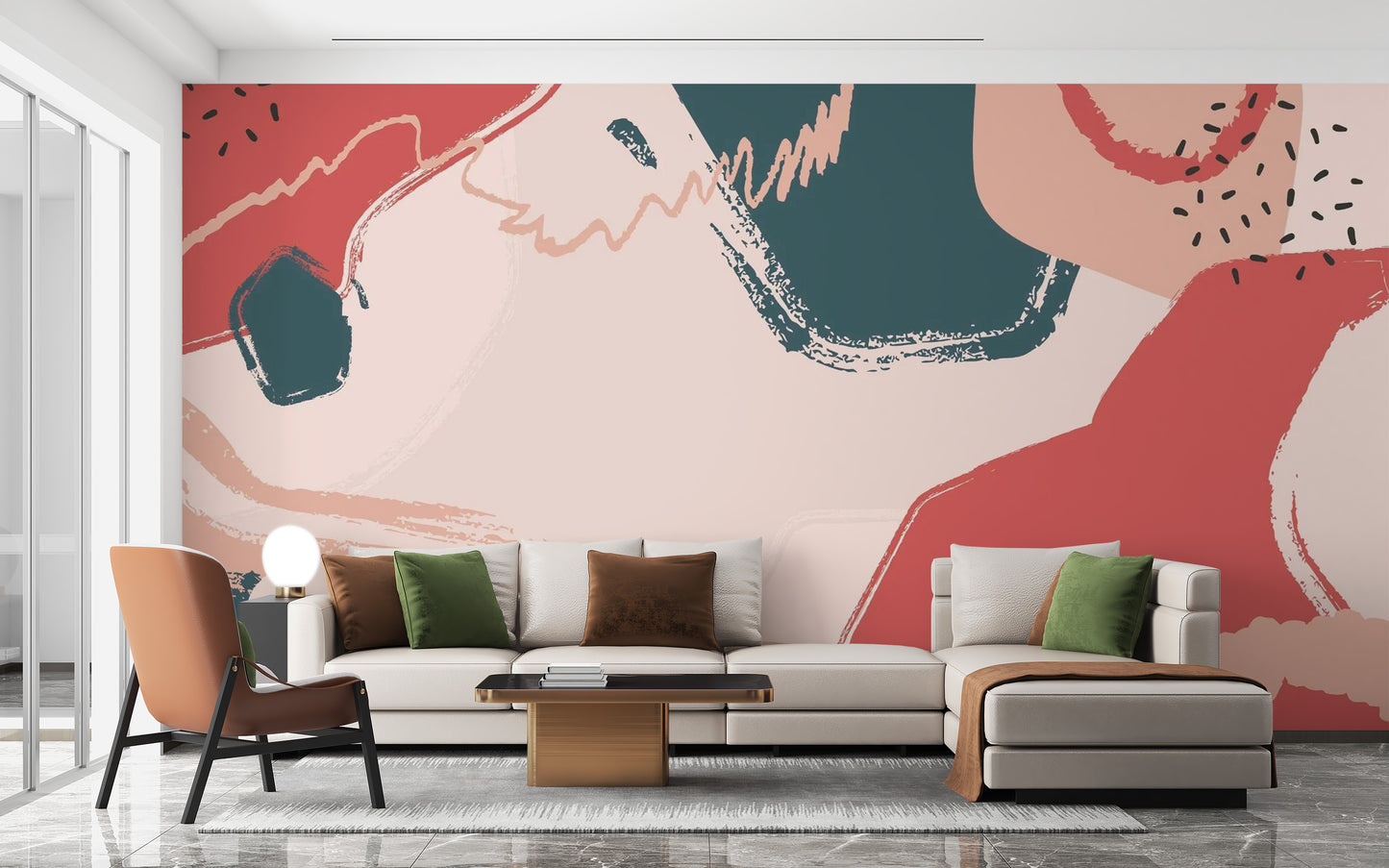 Vibrant Color Stroke Wall Mural Design