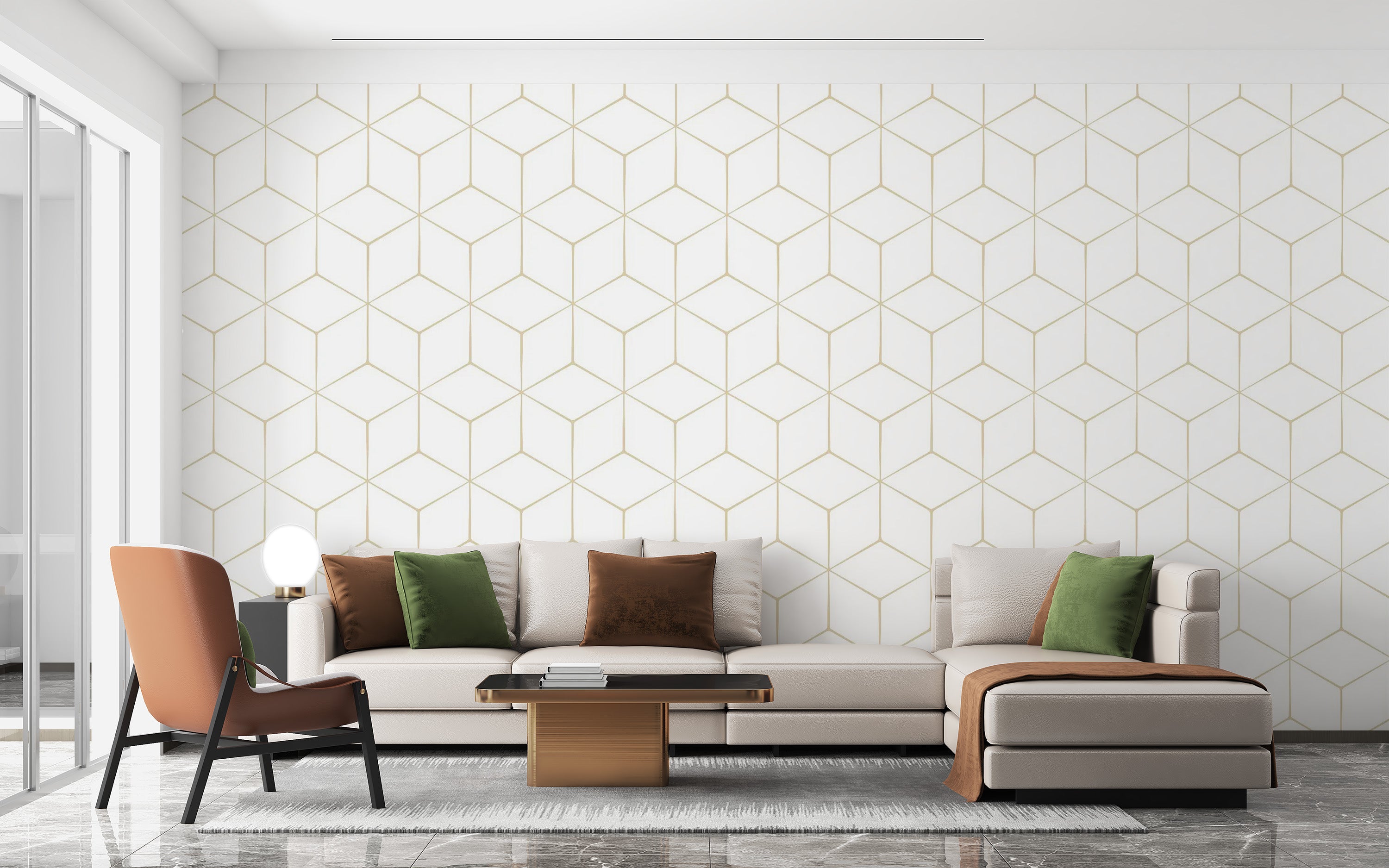 Modern Hexagonal Geometric Wallpaper