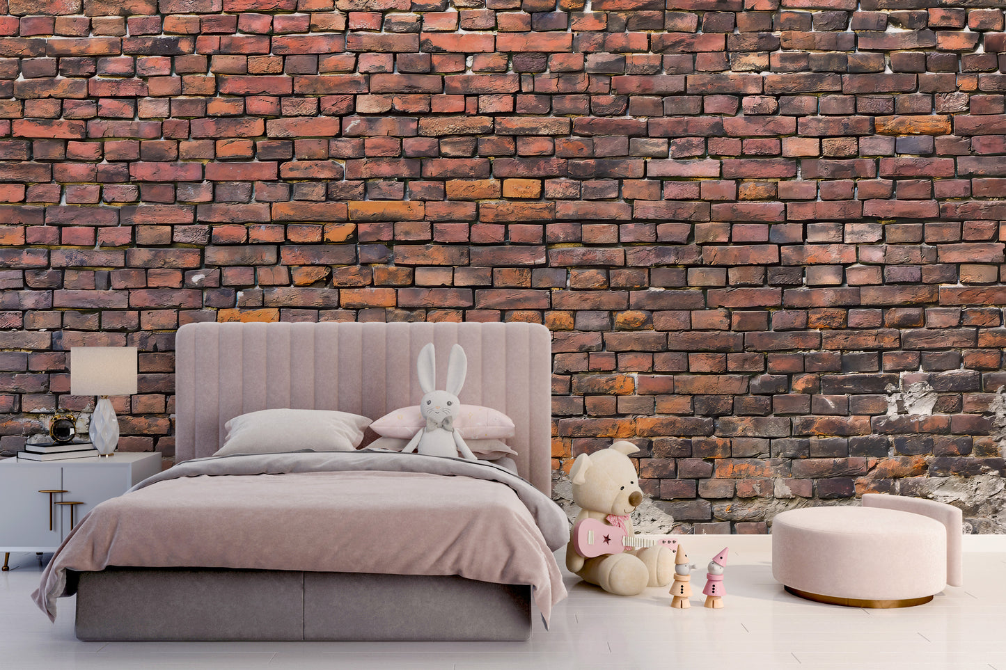 Rustic Charm Brick Mural - Giffywalls