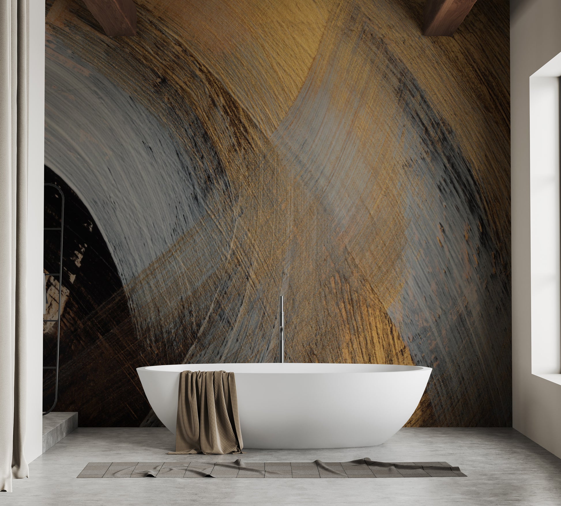 Luxurious abstract gold wallpaper mural for interiors.