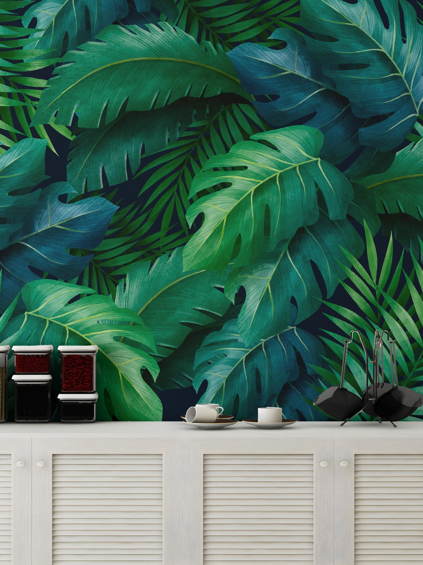 Large Tropical Leaves Wallpaper Mural