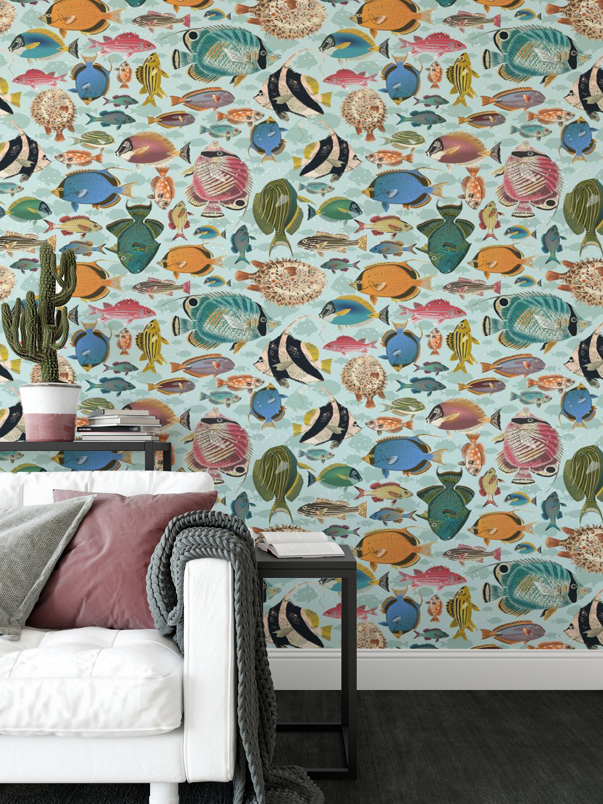 Elegant Oceanic Melody Pattern Wallpaper Mural
