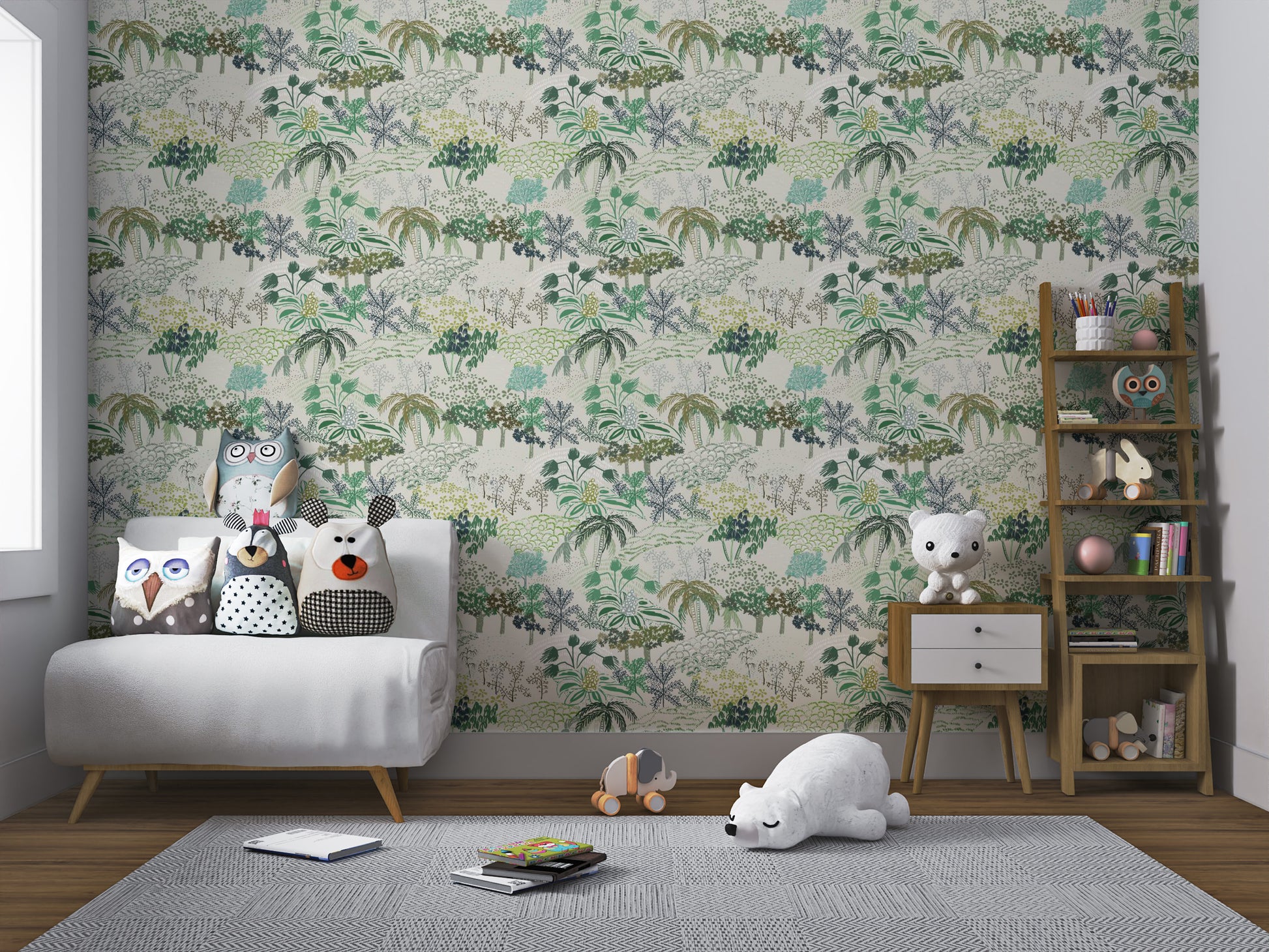 Elegant Verde Villa harmony wallpaper design