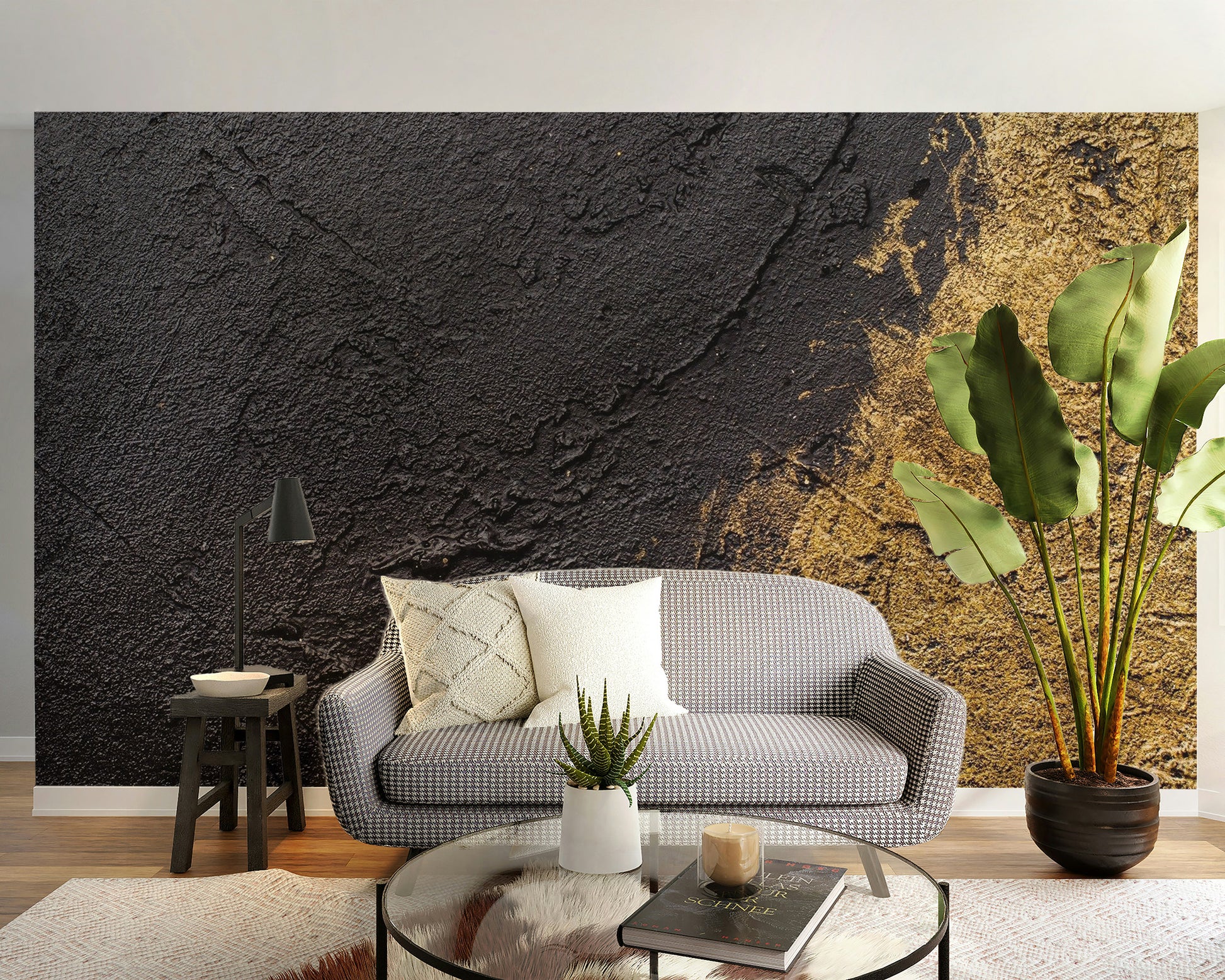 Stylish Dual Tone Gold Wallpaper Mural texture