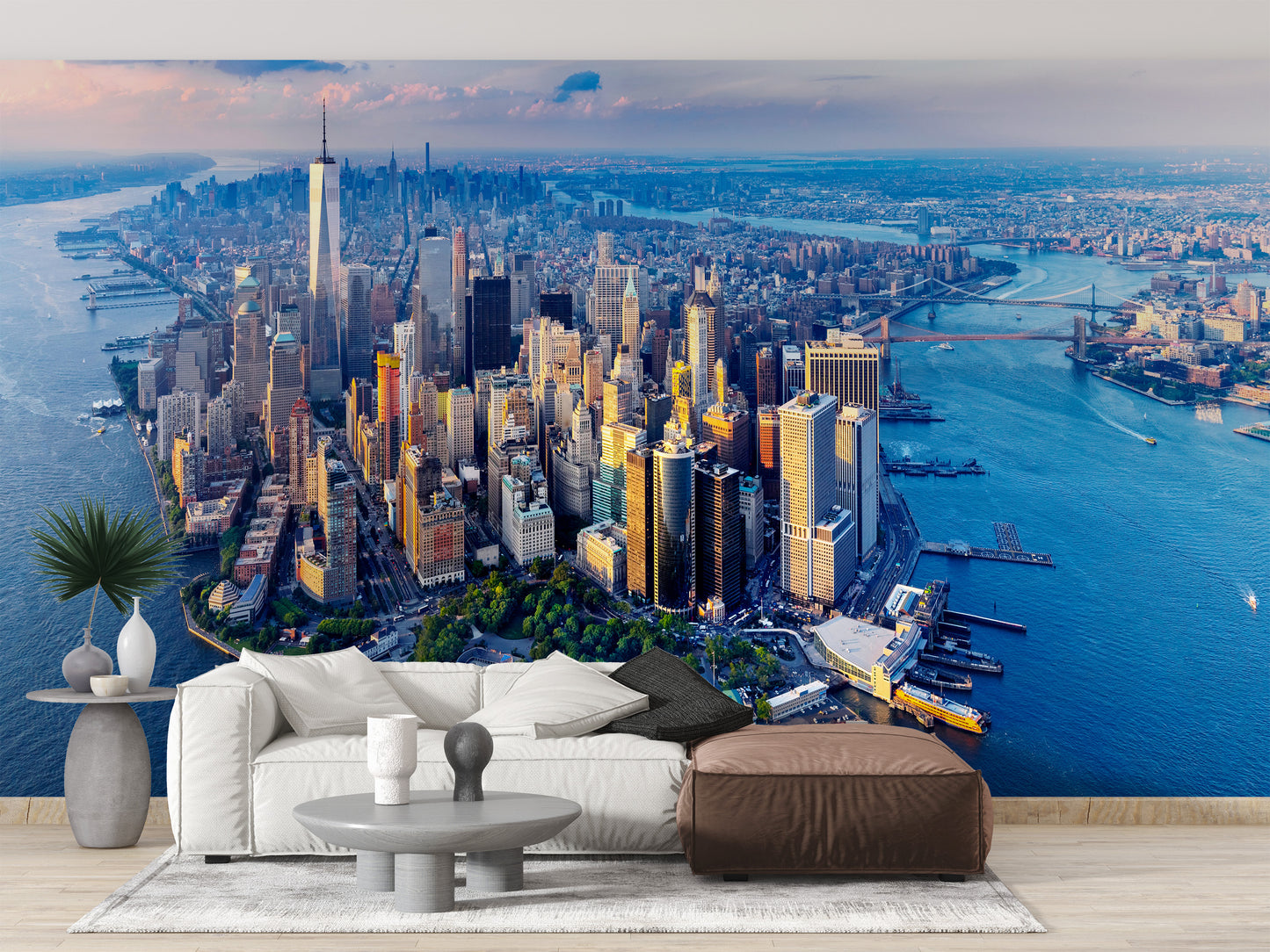 Manhattan Skyline Aerial View Wall Mural