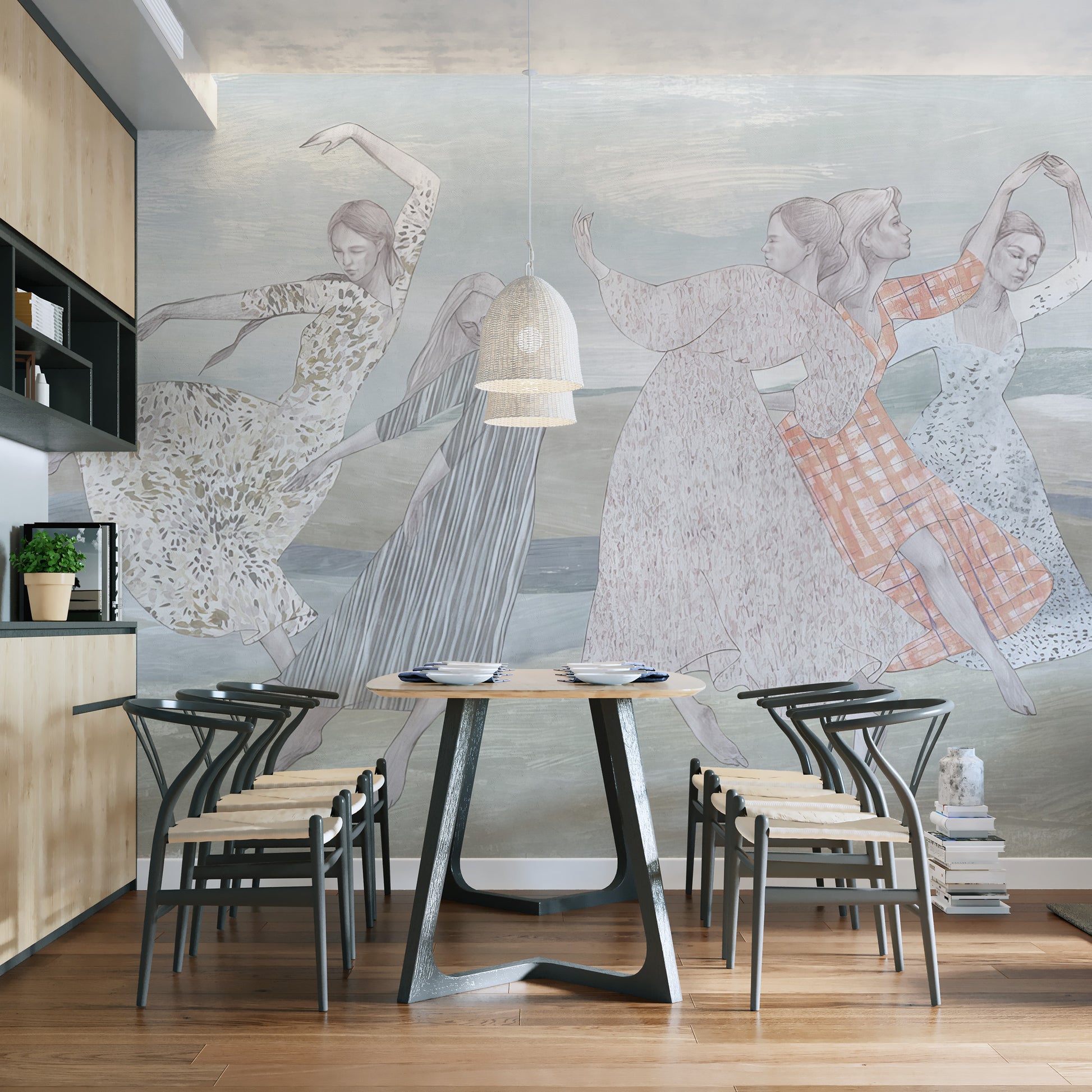 Soft balletic bliss wallpaper mural for contemporary rooms